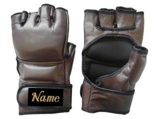 Custom Genuine Leather MMA Gloves : KNGCUST-MMA-Brown