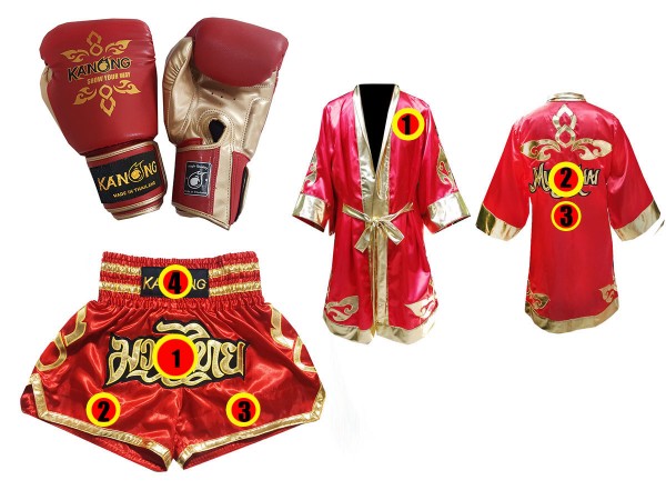 Boxing Gloves , Custom Muay Thai Shorts , Custom Boxing Robe : Navy Lai Thai