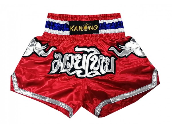 Giraffe Flipper Dicteren Kanong Muay Thai Boxing Shorts : KNS-125-Red | Kanongwear.com