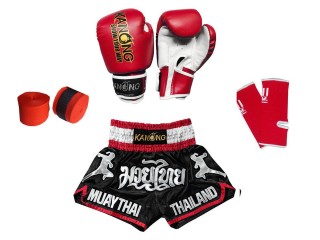 Complete Bundle Set of Muay Thai for Kids : 133-Red