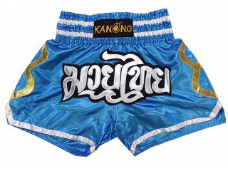 Kanong Kids Muay Thai Kick Boxing Shorts : KNS-143-Skyblue-K