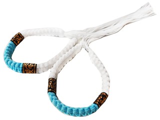 Prajead for Muay Thai : Thai Style White/Skyblue