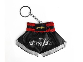 Kanong Muay Thai Shorts keychain : Black-Silver