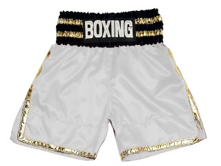 Custom Boxing Shorts : KNBSH-039-White