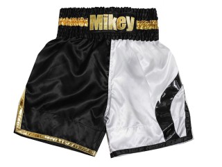 Custom Boxing Shorts : KNBXCUST-2049-Black-White