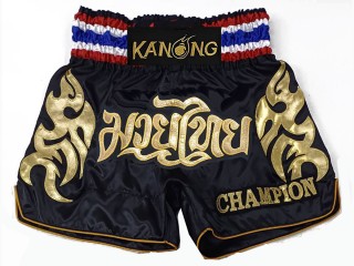 Custom Kanong Muay thai Shorts : KNSCUST-1206 Black