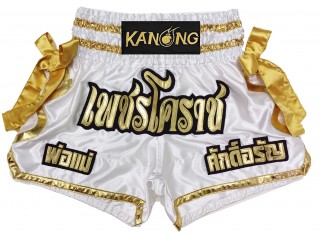 Custom Kanong Muay thai Shorts : KNSCUST-1219 White