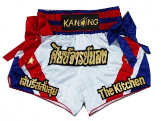 Custom Kanong Muay thai Shorts : KNSCUST-1222 White