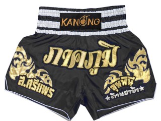 Custom Kanong Muay thai Shorts : KNSCUST-1249-Black