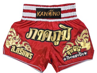 Custom Kanong Muay thai Shorts : KNSCUST-1249-Red