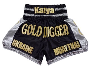 Custom Kanong Muay thai Shorts : KNSCUST-1258 Black