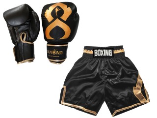 Kanong Custom Boxing Hoodies and Boxing Shorts : Black/Gold