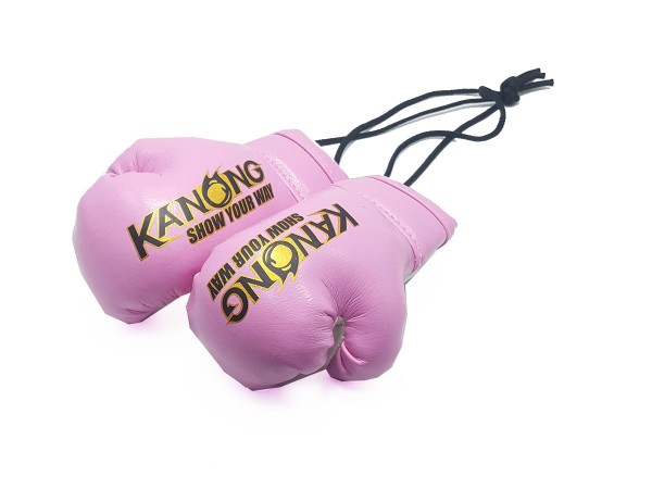 pink boxing gloves hanging