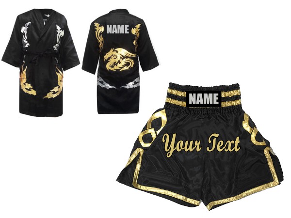 Custom Kids Boxing Fighter Set: Personalized Robe, Shorts, and Gloves 